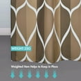 thumbnail image 4 of Brown Geometric Shower Curtain, Waterproof Design and Polyester, Quick-Drying, Weighted Hem, Brown Fabric Shower Curtains Set for Bathroom W 72 x H 72, Machine Washable with 12 Hooks, 4 of 6