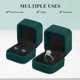 thumbnail image 2 of Paquete de 2 cajas de terciopelo para anillos, estuche para joyas con colgante y pendientes, cajas de regalo para pendientes y anillos, expositor de joyas (verde oscuro) 6,4*5,2*3,6 CM, 2 of 5