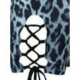 thumbnail image 7 of Liacowi Women Short Sleeve Bodycon Romper Leopard Print Sexy Slim Fit Short Jumpsuit One Piece Playsuits Bodysuits, 7 of 7