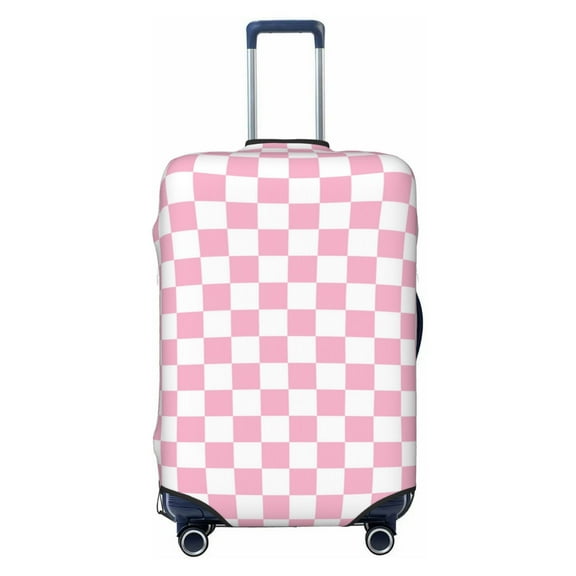 Travel Luggage Cover Protector - pink pastel checkered Anti-Scratch Suitcase Covers Fits 18-32 Inch Luggage