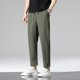 thumbnail image 5 of Pantalones casuales para hombre, de color sólido, sueltos, transpirables, de pierna recta, con cintura elástica, pantalones deportivos finos de verano para hombre, 5 of 5