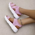 thumbnail image 5 of KBODIU Sandals Women Athletic Comfortable Outdoor Sandals with Arch Support Walking Sandals for Women New Style Sandals Woven Mesh Flat Beach Casual for Spot/Beach/Travel/Home Pink 40, 5 of 6