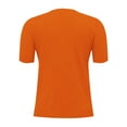 thumbnail image 6 of YEJIMAN Short Sleeve T-shirt, Orange V Neck T Shirts For Women, Women's Round Neck Short Sleeved Loose T Shirt with A Knit Bottom Short Top,, 6 of 9