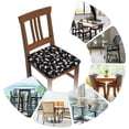 thumbnail image 7 of Logiee Black White Leaves Print Square Chair Seat Covers, Stretch Chair Seat Covers,Seat Chair Slipcover, Non-Slip Chair Slipcover,Furniture Protector for Indoor and Outdoor-Four Pieces, 7 of 7