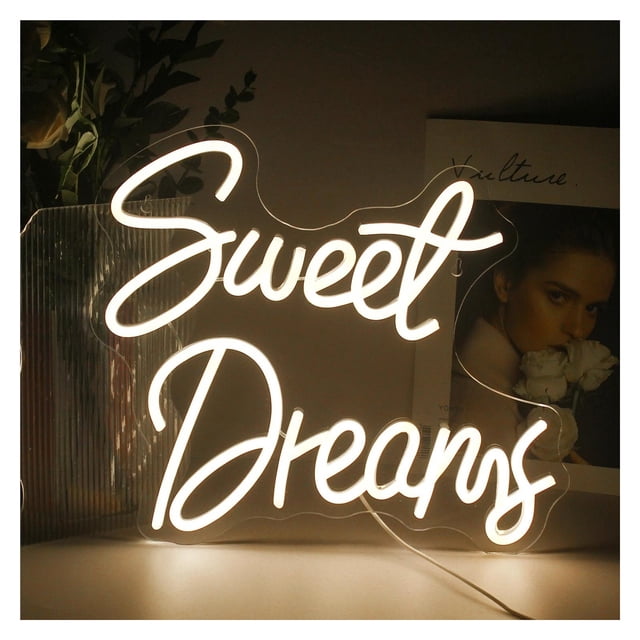 Sweet Dreams Letrero De Neón Letra Luz Para Dormitorio Habitación Boda Fiesta Bar Club Matrimonio Lámpara De Decoración De Pared 38cm×32cm