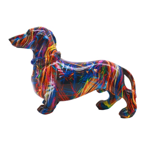 Estatua coleccionable de resina de perro salchicha para la repisa de la chimenea del dormitorio o apartamento. Estilo B