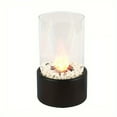 thumbnail image 4 of 1pc Portable Stainless Steel Desktop Fireplace Lamp - Indoor Heating Stove with Round, 4 of 5