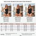 thumbnail image 6 of Women's One Shoulder One Piece Swimsuit Tummy Control Bathing Suit Modest Full Coverage Keyhole Swimwear, Black, 6 of 9