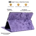 thumbnail image 4 of FJLBDE Case for Samsung Galaxy Tab S10 Ultra 2024/ S9 Ultra/ S8 Ultra 14.6 Inch with Stand, Card Slot, Embossed Cat PU Leather Cover, Purple, 4 of 7