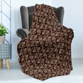 thumbnail image 4 of Brown Paisley Soft Flannel Fleece Throw Blanket, Continuous Tattoo Oriental Motifs Dark Tones Illustration, Cozy Plush for Indoor and Outdoor Use, 60" x 80", Chestnut Brown Eggshell, by Ambesonne, 4 of 5