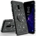 thumbnail image 3 of SOGA Samsung Compatible case, model Galaxy S9 Plus Case, Cute Girl/Women Shinny Rhinestone Bumper Sparkling Glitter Bling Diamond Cover for Galaxy S9 Plus with Ring Stand - Black, 3 of 5