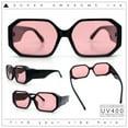 thumbnail image 2 of Retro Octagonal Dimensional Plastic Thick Temple Fashion Sunglasses Black - Pink, 2 of 8