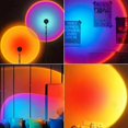 thumbnail image 5 of Luz de proyector de lámpara de puesta de sol, lámpara de proyección de amanecer moderna de varios colores, regalo para niños y adultos de fotografía nocturna USB (multicolor con control remoto), 5 of 5