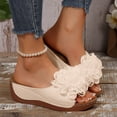 thumbnail image 3 of Orthopedic Wedge Slides Sandals for Women 2025 Boho Beach Flower Platform Dress Slip on Summer Shoes, 3 of 5