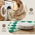 thumbnail image 5 of ODIKA 3'x5' Washable Accent Rug Pet Friendly, Non-Shedding Mat Fuzzy Transitional Funky Sage Gradient Symmetrical Checkered for Bedside, Nursery Room, 5 of 7