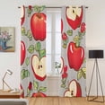 thumbnail image 2 of Kitchen Curtains 84 Inch Length 2 Panels, Red Apples Grommets Window Treatment Curtain, Modern Art Watercolor Thermal Curtains Drapes for Living Room/Bathroom, 2 of 9