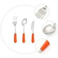 thumbnail image 4 of CIMAXIC 1 Set/3PCS Kids Fork Spoon Cutter Kit Lovely Handle Tableware Spoon Set (Orange),5.91"X1.38"X0.79", 4 of 5