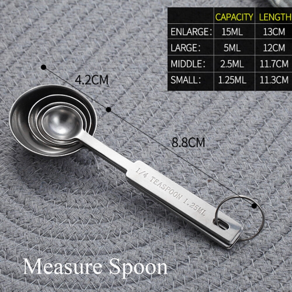 Details about   FE KE_ 4Pcs Stainless Steel Measuring Cup Spoon Seasoning Scoop Cooking Tools N