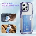 thumbnail image 5 of for iPhone 14 Pro Max Case Wallet, iPhone 14 Pro Max Case Clear Protective Case Credit Card Holder Heavy Duty Shockproof Anti-Scratch Anti-Yellow Cover for iPhone 14 Pro Max Transparent - Purple, 5 of 7