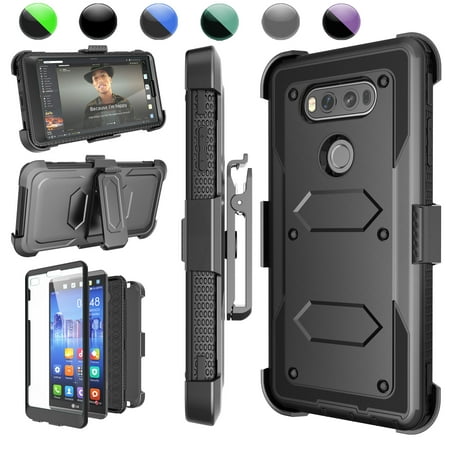 LG V20 Case,LG V20 Holster Clip,Njjex [Black] [Built-in Screen] with Kickstand + Bonus Belt Clip Carrying Armor Case Cover For LG V20