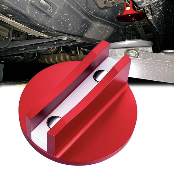 1 Pcs Magnetic Jack Pad Adapter,Magnetic Pinch Weld Jack Adapter, Jack Pad Slotted for Sub-Frame Vehicle Floor Jack(Red)