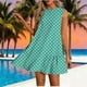 thumbnail image 2 of Vestido Corto para Mujeres Verano Moda Casual Impreso Lado Plisado Cuello Redondo Vestido sin Mangas para el Uso Diario, 2 of 7