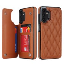 Mantto for Samsung Galaxy A13 5G Back Wallet Case, Card Slots Holder RFID Blocking Luxury PU Leather Shockproof Cover, Double Magnetic Buttons Kickstand Case,Brown