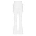 thumbnail image 3 of WIZUTIZ Womens Yoga Pants Soft Leisure Skinny Flared Yoga Pants Stretch Elastic High Waist Full Length Pants Solid Sweatpants for Lady Activewear Party White, 3 of 4
