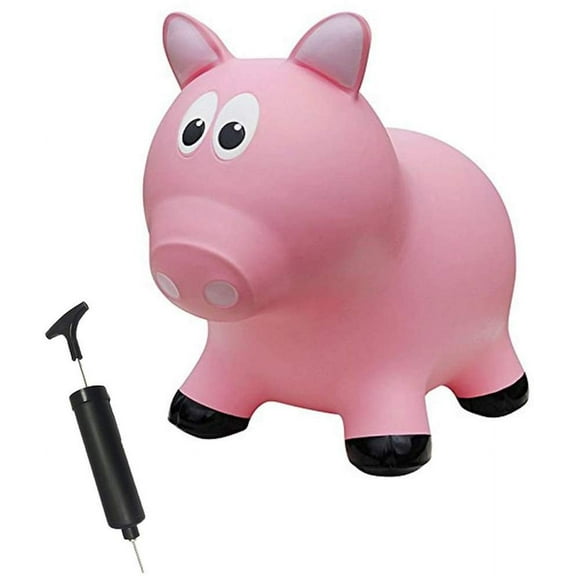 Farm Hoppers Award Winning Inflatable Bouncing Pink Pig with Pump