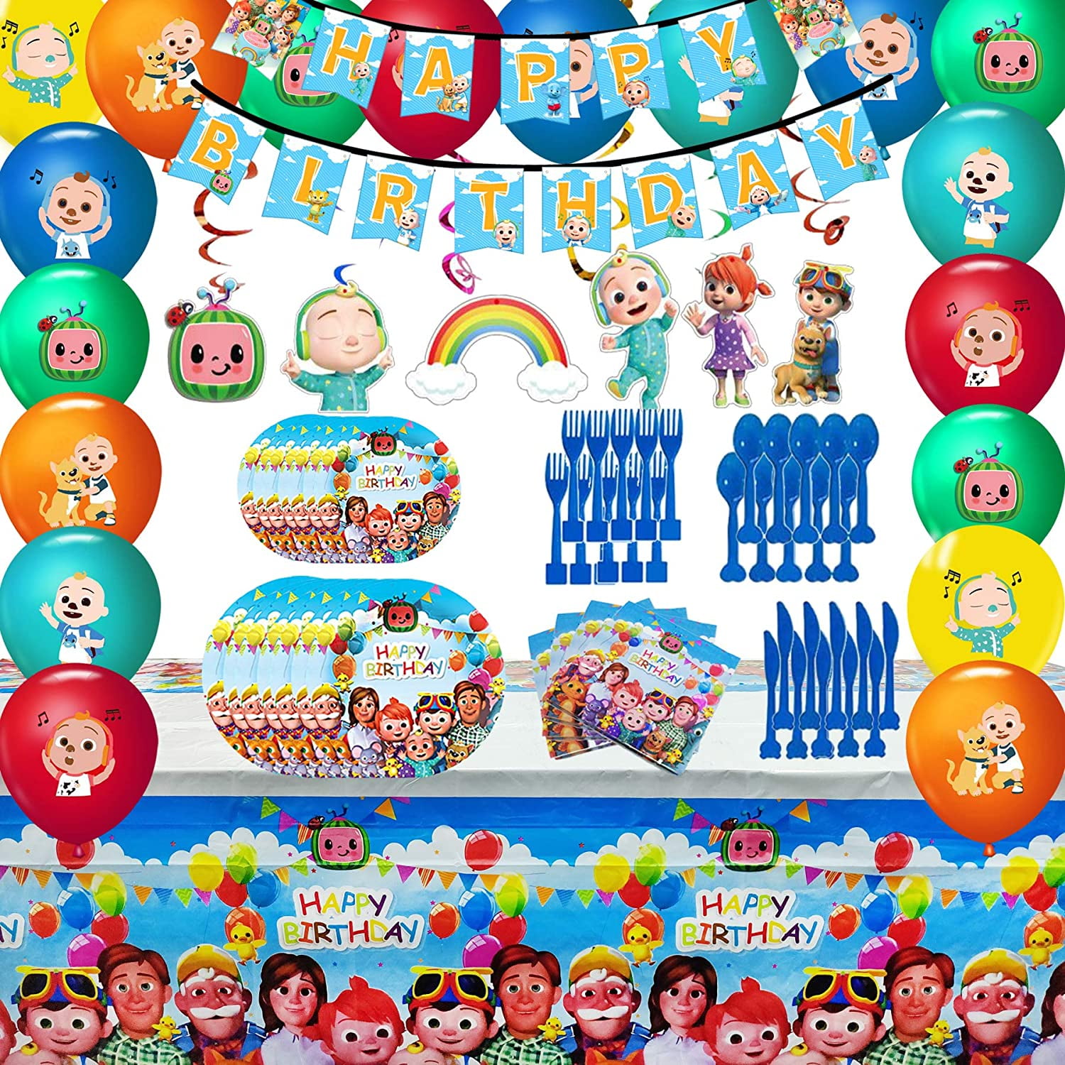 Samsung Cocomelon Party Supplies Cocomelon Party Decoration Boys Birthday Party Walmart Com Walmart Com