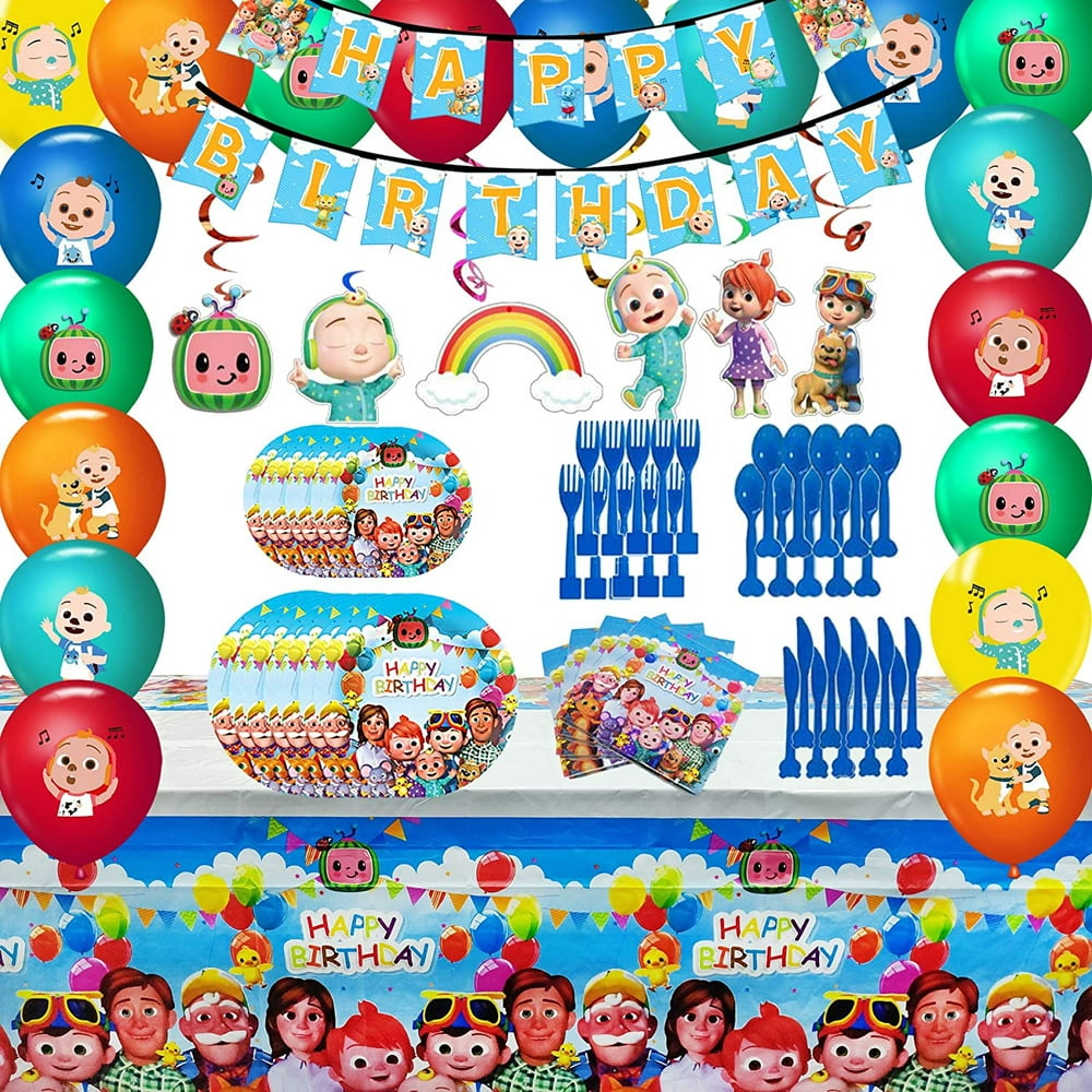 Cocomelon Birthday Decorations Party Supplies - Bday Banner, Table