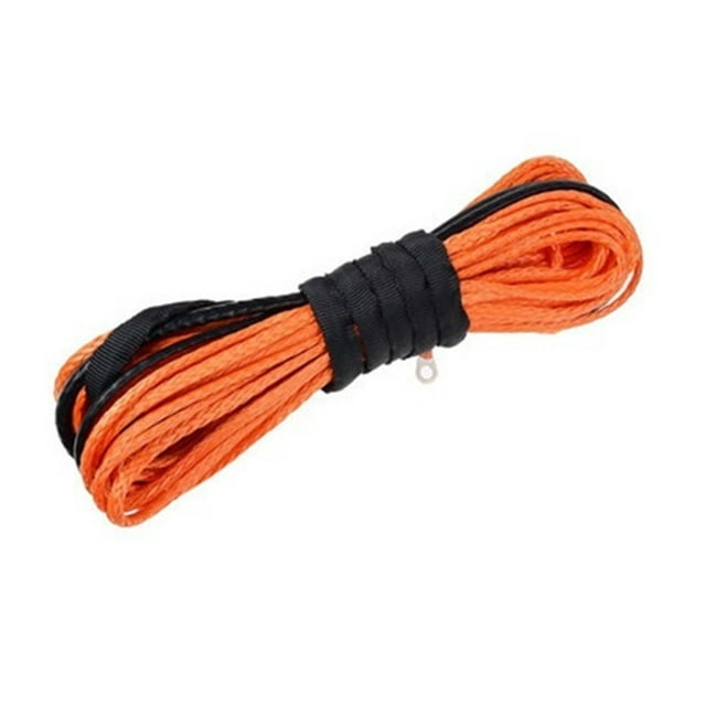 5/16"x50' 5500lbs 4.8MMX15M 2.5Ton Towing Winch Rope Heavy Duty Cable String Line Synthetic Fiber With Sleeve Thimble ATV/UTV/ ,Durable & Safe