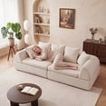 thumbnail image 3 of Leumius 104'' Cloud Sofa Couch with Deep Seat,Boneless Couch with Memory Foam for Living Room,No Assembly Required,White, 3 of 12