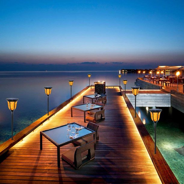 Solar Lights Upgraded, Waterproof Flickering Flames Torches Lights