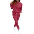 thumbnail image 4 of Pyhlmscde Women's Casual Solid Color Jacket Sweatshirt Trousers, Sweat Set for Women, Fall Clothes for Women, Lounge Sets for Women, 4 of 4