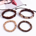 thumbnail image 5 of 4 Pcs Bohemian Bracelet for Women Faux Leather Cuff Bracelet Multi Layer Western Jewelry Crystal Wristbands, 5 of 7