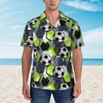 thumbnail image 4 of Daiia Football Hawaiian Shirt for Men Gentle Cotton Regular Short Sleeve Casual-Small, 4 of 9