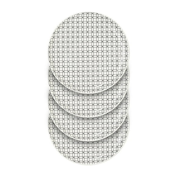 Mainstays Alessandra Black 4-pack Stoneware Dinner Plate Set, 10.5"