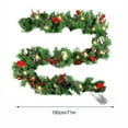 thumbnail image 3 of HCBY 5.9FT Pre-Lit Christmas Artificial Rattan Garland with Pine Cones, Red Berries & LED Lights, Artificial Green Vine Swag for Mantle, Staircase, Doorway, Window Decor, 3 of 8