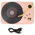 thumbnail image 1 of DEWIN Bluetooth Speaker Stereo USB Charging Retro Turntable Design Portable Mini Wireless Speaker for Home Party TravelPink, 1 of 14