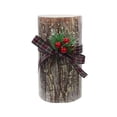 thumbnail image 1 of 6" Bark Pillar Candle, 1 of 4
