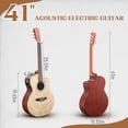 thumbnail image 2 of Ktaxon 41" Cutaway Acoustic Electric Guitar Kit with 15W Amp, Gig Bag & Tuner – Ash Top, Sapele Body, for Beginners & Teens, 2 of 6