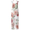 thumbnail image 1 of Gibobby Pantalones cortos Mono informal con estampado floral y tirantes ajustables para mujer(Rosa， M), 1 of 4