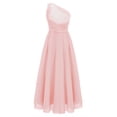 thumbnail image 4 of Manyakai Junior Bridesmaid Dresses Girl's One Shoulder Wedding Pageant Party Ball Gown Pink 14, 4 of 7