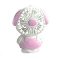 thumbnail image 2 of Mini Cartoon Animal Fan USB Charging 2 Speed Level Anti Slip Bottom with Lanyard Light for Students Gifts Dog Pattern Pink, 2 of 5
