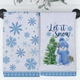 thumbnail image 6 of Winter Let it Snow Snowman Kitchen Dish Towel Set of 2, Blue Snowflakes Chickadee Hand Drying Baking Cooking Cloth, Christmas Tree Pine Cones Holiday Decor Home Decorations 18 x 26 Inch, 6 of 6