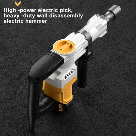 1200W Concrete Breaker Heavy Duty Electric Demolition Hammer Chipping Hammer Industrial Grade Concrete Demolition Hammer Corded Demolition Hammer, Powerful Cylinder