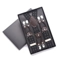thumbnail image 1 of Bretelles pour Hommes avec 6 Clips Solides en Forme de Y Grand Cuir Costume Smoking, 1 of 9