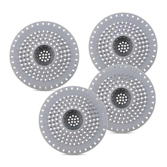 Foldable Shower Drain Hair Catcher - 4 Pack Silicone Bathtub Drain Cover, Anti-Clogging Hair Stopper for Bathroom Sink and Tub