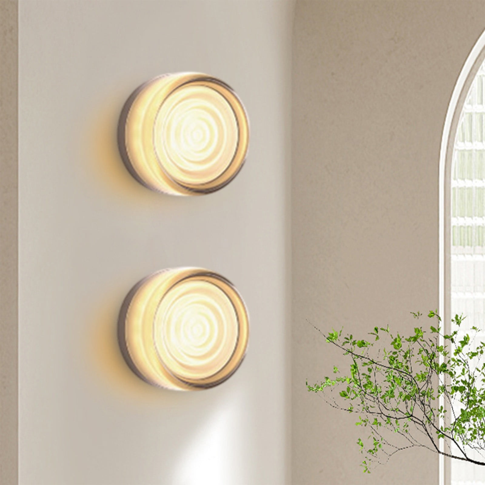 AYktou Home Wall Sconce, Modern LED Ceiling Light Portable Cylindrical Wall Lamp Waterproof Pendant Light for Terrace Hallway Balcony Wall Light Indoor Outdoor Lighting Decor, Beige
